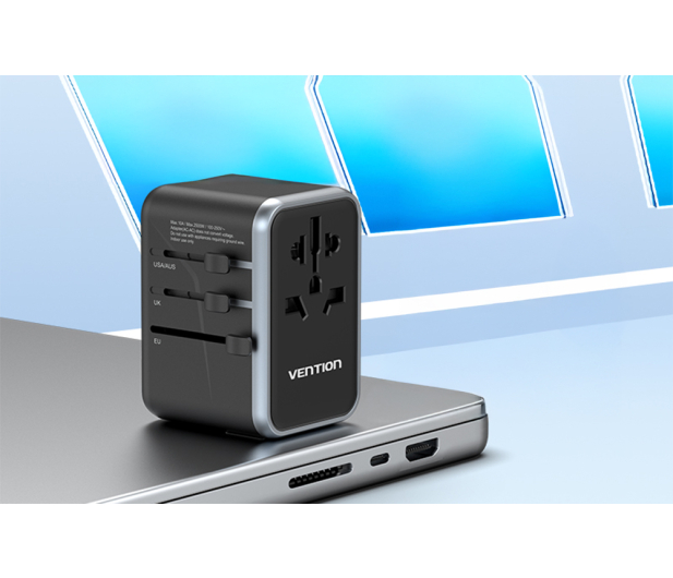 Vention Uniwersalny adapter podróżny 65W GaN 2x USB-A 2x USB-C - 1543464 - zdjęcie 4